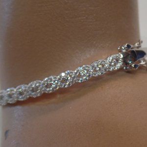 Tiara SS 9.25 CZ Thin Clasp Bracelet BNWT SPARKLY